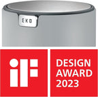 EKO Mini Desk Trash Can with Swing-Top Lid 0.4 Gallon Small Table Round - Image 3