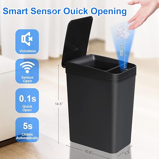 Bathroom Automatic Trash Can 4 Gallon Touchless Motion Sensor Small Garbage Can - Image 4