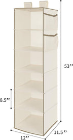 MAX Houser 6 Tier Shelf Hanging Closet Organizer, Closet Hanging Shelf - Image 3