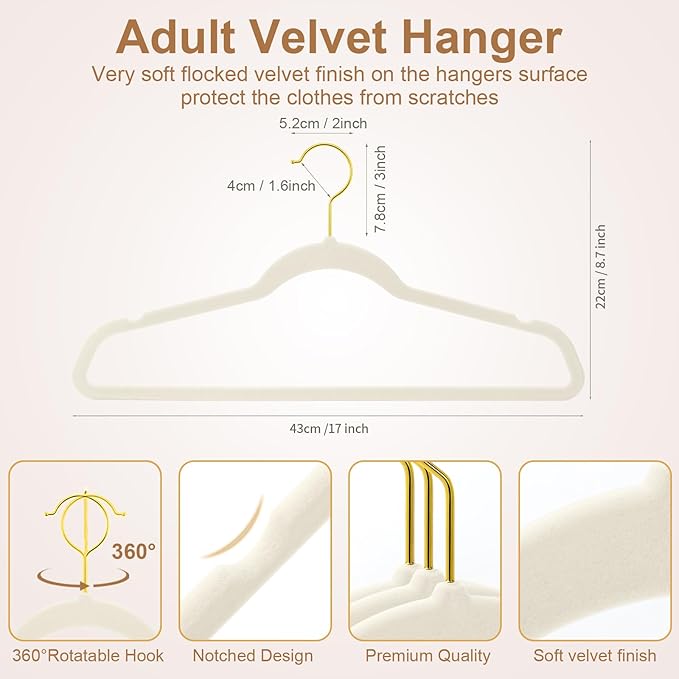 TIMMY 36-Pack Velvet Hangers - Image 2