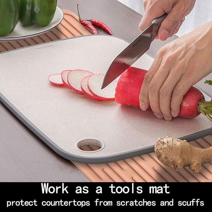 Dish Drying Mat, Large Silicone Drying Mat, Silicone Kitchen Countertop Drying - Image 4