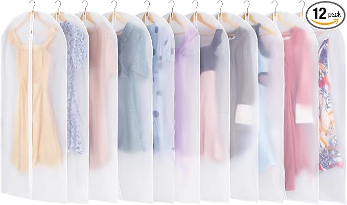 12 Pack Garment Bags for Hanging Clothes by Carbrea