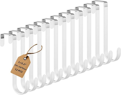 12 Pack Over The Door Hooks, Door Hanger Hook, Towel Hooks by Optish