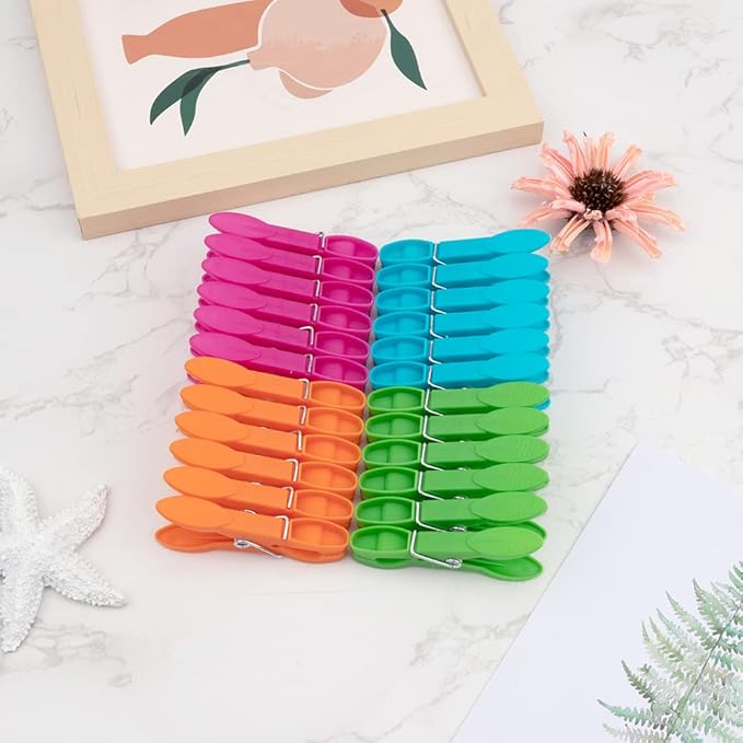24Pcs Plastic Clothespins, Heavy Duty Laundry Clothespins, Air-Drying Clothing - Image 5