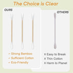 Bamboo Cotton Swabs 1000 Count in Storage Box, Double-Tipped Organic Cotton Buds - Image 6