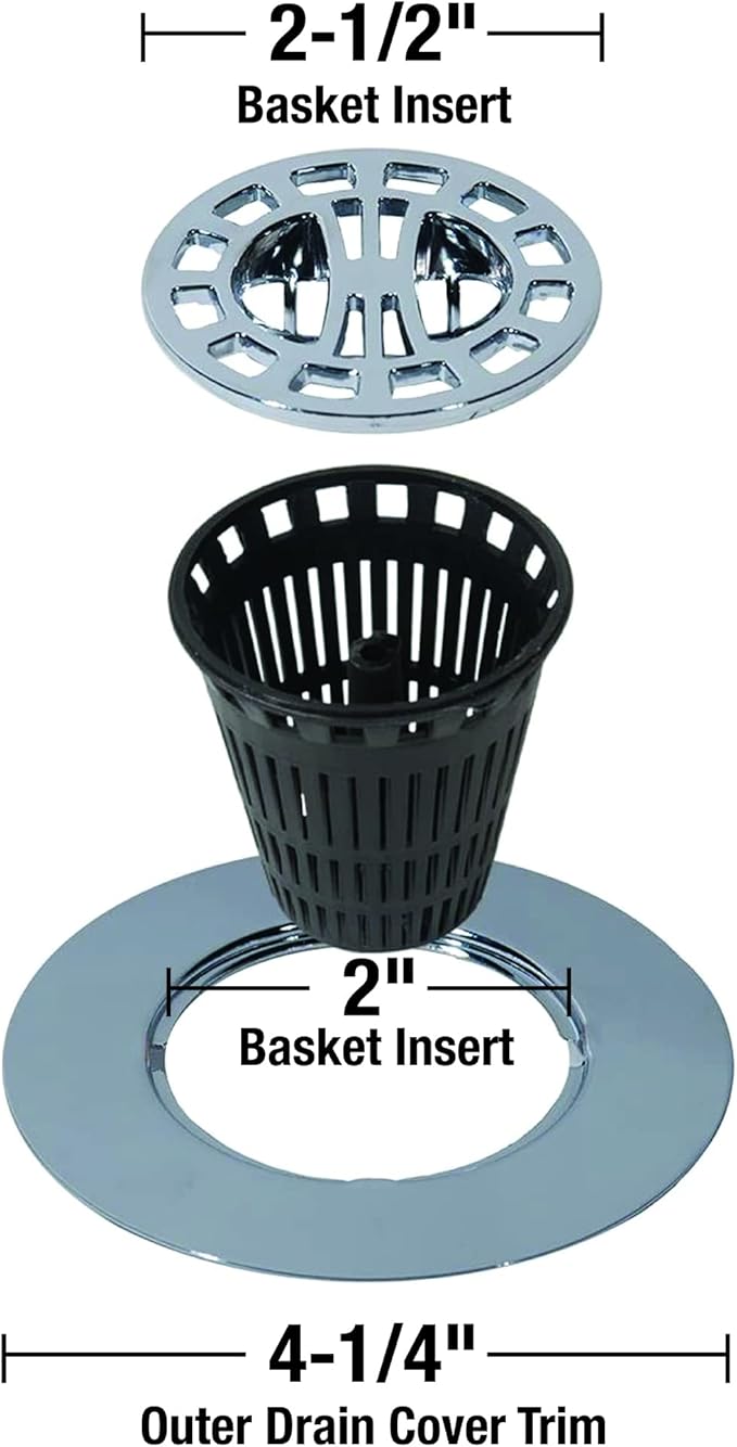 Danco 10529P Chrome Shower Drain Hair Catcher - Image 3