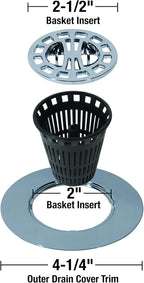 Danco 10529P Chrome Shower Drain Hair Catcher - Image 3