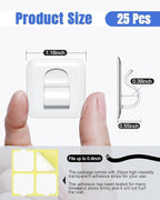 LZC Hooks for Outdoor String Lights Clips: 25 Pack Square Clear Large Heavy - Image 2