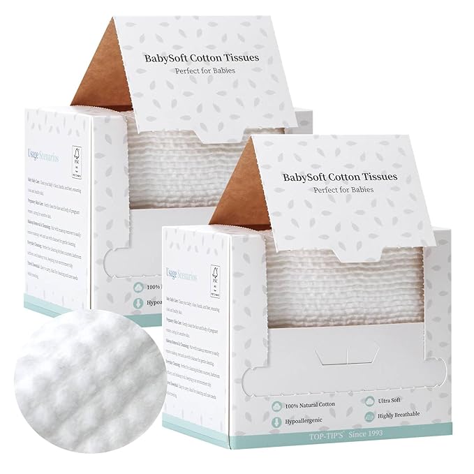 100% Pure Cotton Disposable Face Towel, 2 Pack Soft & Skin Friendly Face by Cottonmanufacturersince1993