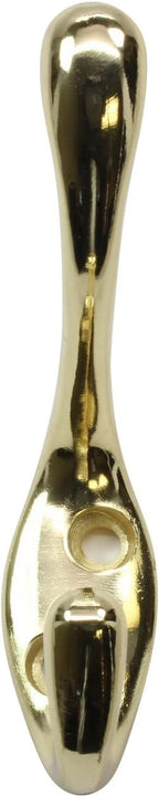 Rok Hardware Heavy Duty Dual Coat Hook, Bright Brass, 10 Pack ROKCH101BB - Image 3