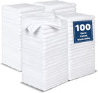 Coral Velvet Washcloths Bulk -100 Pack, Highly Absorbent and Soft White Face by TEAWOO