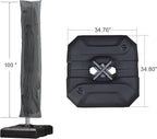 PURPLE LEAF 9'×9' Patio Umbrella with Base Outdoor Cantilever Umbrella with Cover Aluminum Square Offset Umbrella with 360-degree Rotation for Deck Pool Garden Grey - Image 3