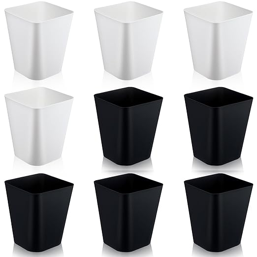 Hoolerry 9 Pieces Garbage Can 2 Gallon Small Trash Cans Bulk Bathroom Trash Bin by Hoolerry