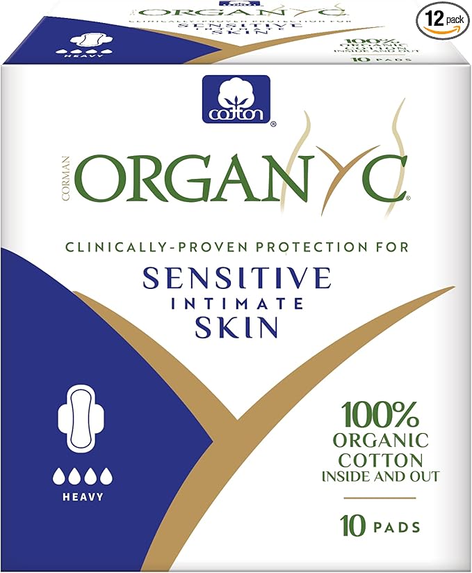 Organyc - 100% Certified Organic Cotton Feminine Pads, Sanitary Napkin 120 Count by Organyc