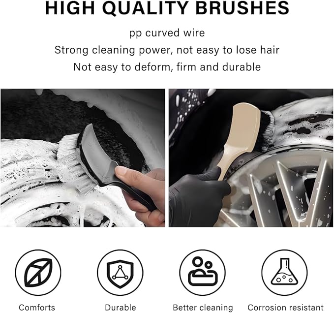 Car Carpet Cleaning Brush, Wheel Hub Scrub Brush Floor Mat Cleaning Brush - Image 4