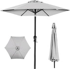 Best Choice Products 10ft Outdoor Table Compatible Steel Polyester Market Patio Umbrella w/Crank and Easy Push Button Tilt by BestChoiceProducts