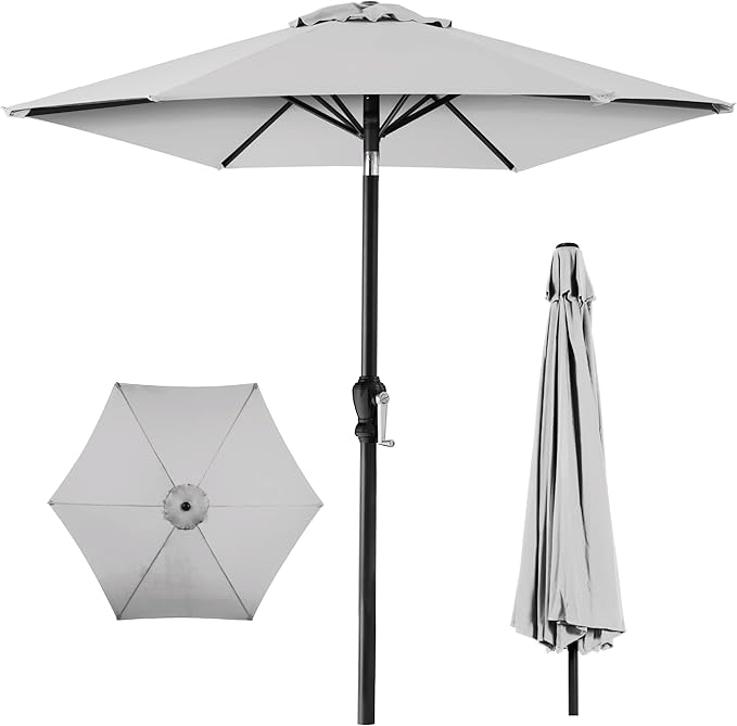 Best Choice Products 10ft Outdoor Table Compatible Steel Polyester Market Patio Umbrella w/Crank and Easy Push Button Tilt by BestChoiceProducts