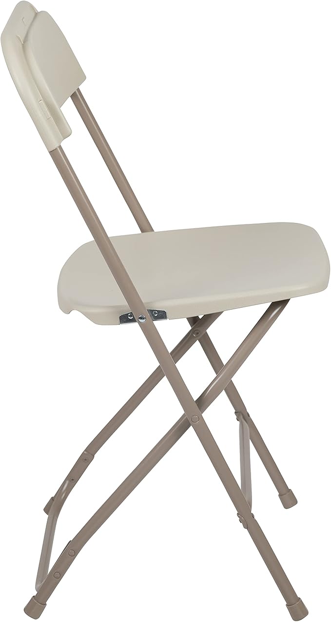 Flash Furniture Hercules Series Plastic Folding Chair - Beige - 4 Pack 650LB Weight Capacity Comfortable Event Chair-Lightweight Folding Chair - Image 9