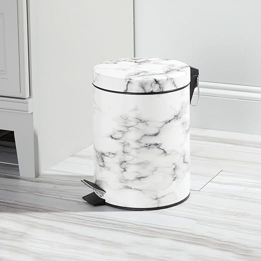 mDesign Pedal Waste Basket — Metal Waste Bin - Image 3