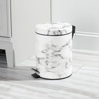 mDesign Pedal Waste Basket — Metal Waste Bin - Image 3