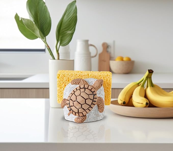 Turtle Kitchen Sponge Holder for Kitchen Sink Ceramic Kitchen Sink Sponge - Image 6