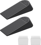 Rubber Small Door Stopper Wedge – 2 Pack Black Door Stoppers Wedge by Unknown