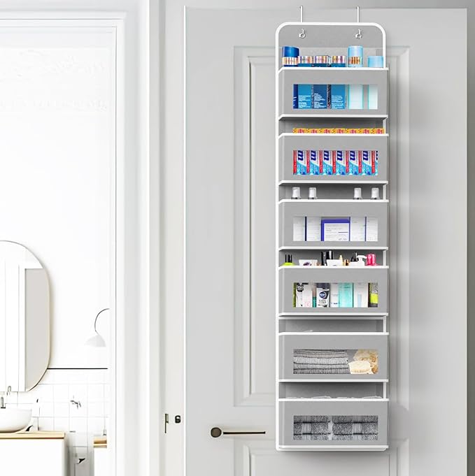 Simple Houseware 6 Clear Window Pocket Over Closet Door Storage Hanging - Image 5