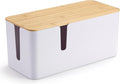 ZhiYo Bamboo Lid Cord Organizer Box, Safe ABS Cable Management Box by ZhiYo