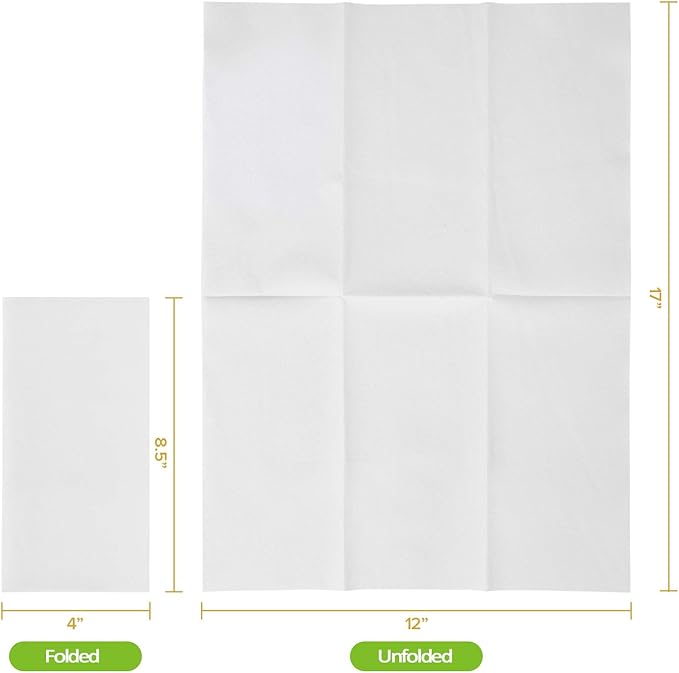 FOCUSLINE 480 Disposable Bathroom Napkins, Linen-Feel Paper Guest Towels - Image 2