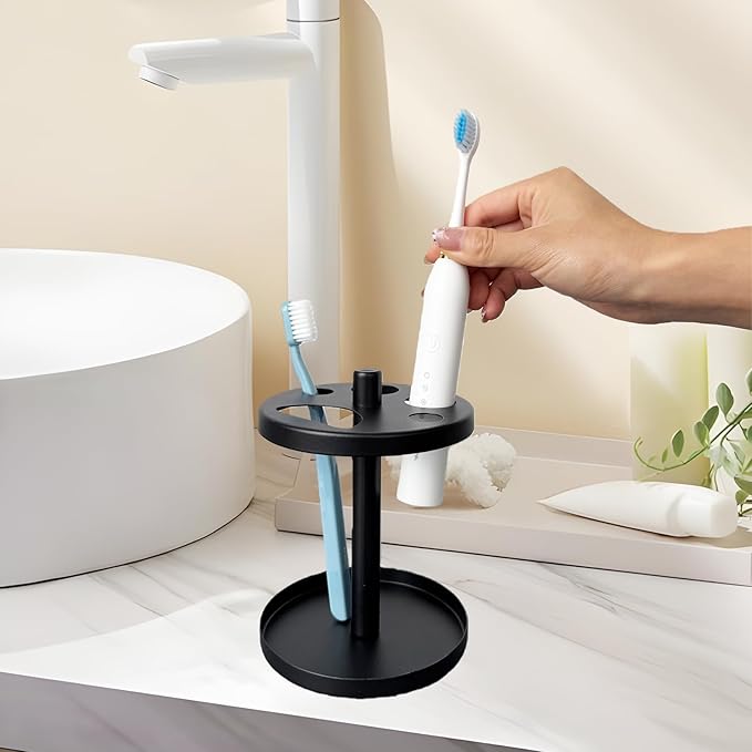 Black Metal Toothbrush Holder Stand - Image 3