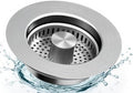 Upgraded 3 in 1 Kitchen Sink Drain Strainer & Sink Stopper, 304 Stainless Steel by NSYRT