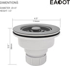 3-1/2 Inch Polymer Slate Gray Sink Drain Assembly - Image 2