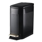 Slim Bathroom Trash Can Foot-Operated Stainless Steel Garbage Can by SYNCVIBE