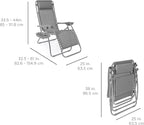 Best Choice Products Set of 2 Adjustable Steel Mesh Zero Gravity Lounge Chair Recliners w/Pillows and Cup Holder Trays - Dove Gray - Image 2