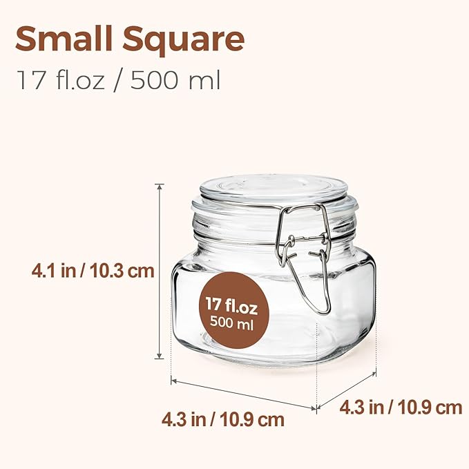 ComSaf 6 Pack 17 oz Glass Jars - Image 2