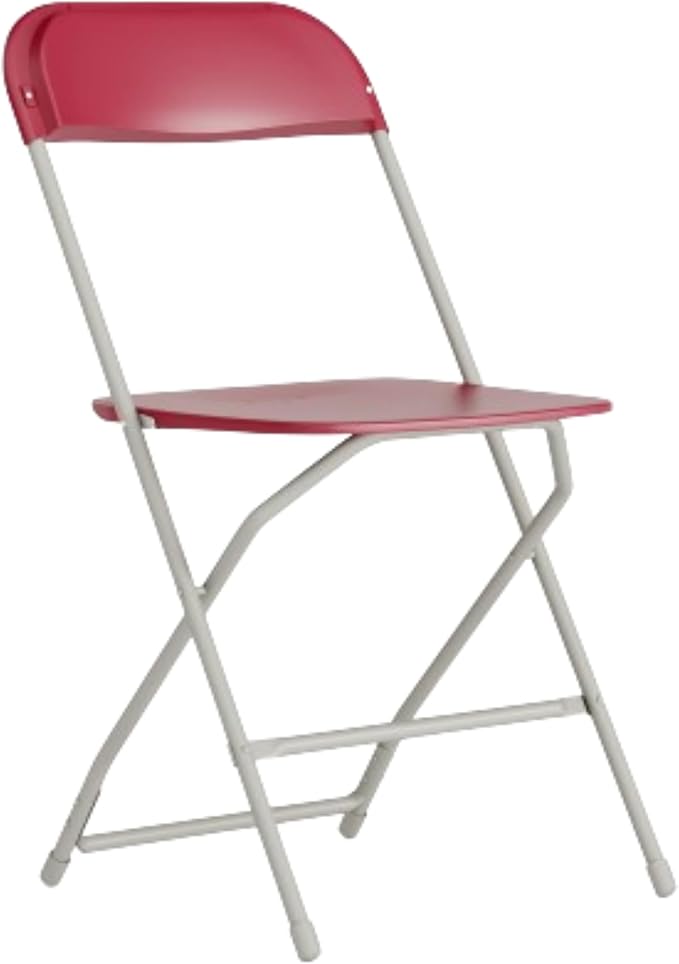 Flash Furniture Hercules Series Plastic Folding Chair - Red - 650LB Weight Capacity Comfortable Event Chair - Lightweight Folding Chair by FlashFurniture