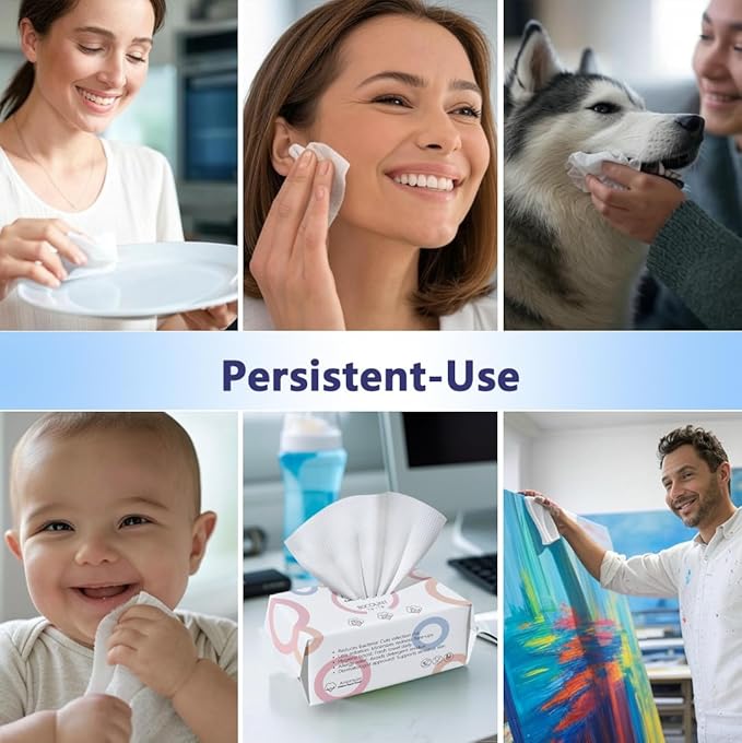 Disposable Face Towels, Biodegradable Dry Wipes - Image 5