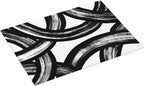 Black and White Abstract Curved Dish Drying Mats, Washable Reversible Foldable - Image 2