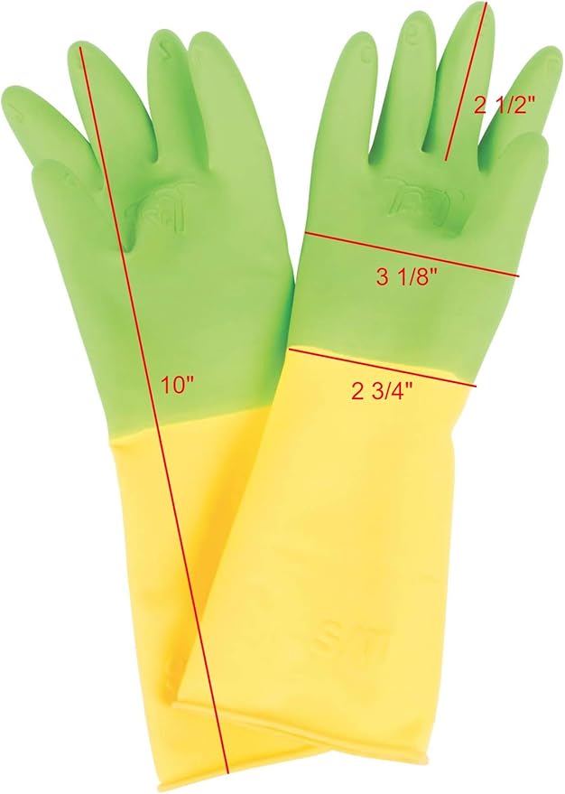 2 Pairs of Child Latex Rubber Re-usable Gloves - Image 2