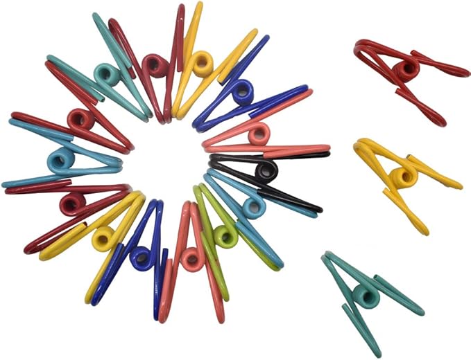 50 Pack Steel Wire Clip Utility Clips Colorful Vinyl-Coated Windproof Clothespin by Renashed