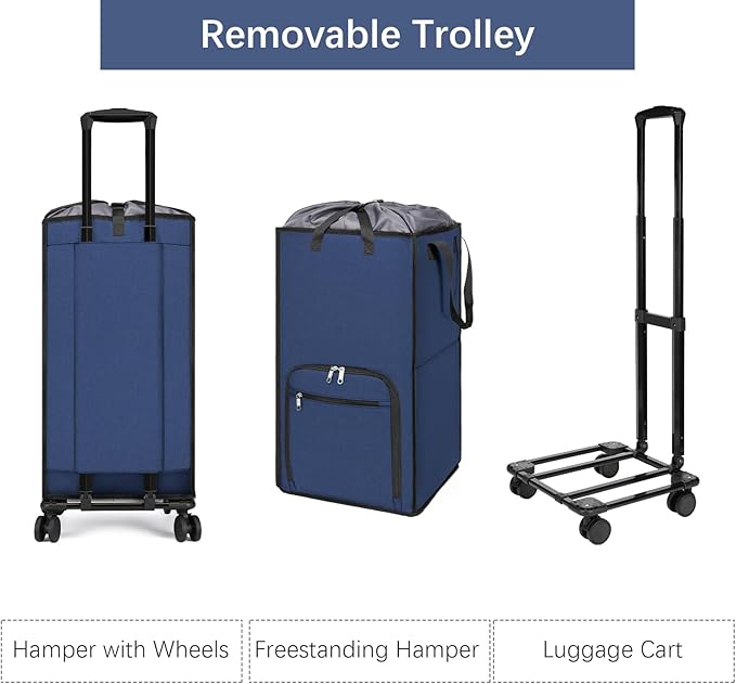 Bukere Extra Large Rolling Laundry Basket - Image 4