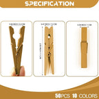 100 Pcs Colored Clothes Pins Wooden, Clothespins - Image 6