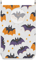 White Halloween Bats and Stars Hanging Laundry Hamper Door Hampers Bag Basket by Tatenale