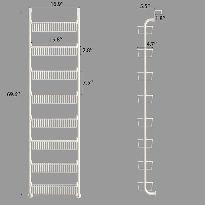 MIAOLI Over the Door Pantry Organizers and Storage, 8-Tier Spice Rack, Home & - Image 3