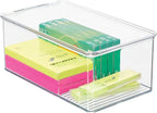 mDesign Plastic Stackable Home Office Storage Organizer Box by mDesign