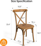 VINGLI Plastic Outdoor Dining Chairs Set of 2, Stackable Patio Dining Chairs with X Back, Waterproof Kitchen & Dining Room Chairs for Indoor-Outdoor, Capacity 400 lbs, Farmhouse Brown - Image 3