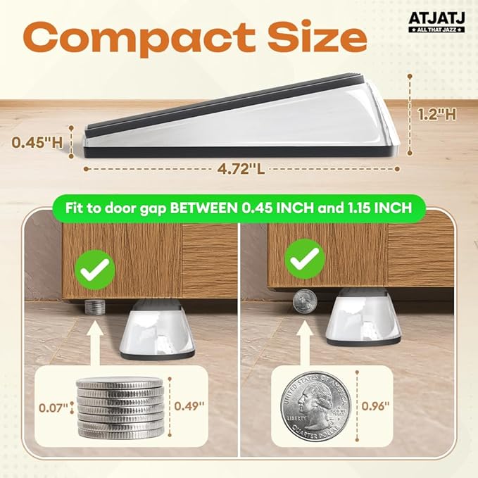 2 Packs Door Stoppers for Bottom, Rubber Wedge, Heavy Duty Doorstop for Inside - Image 7