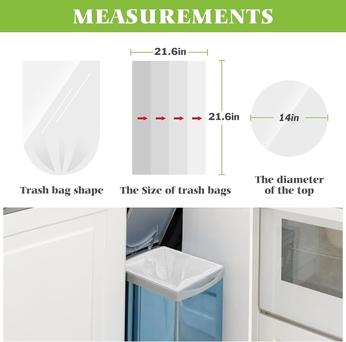 5 Gallon 80 Counts Medium Trash Bags Garbage Bags by Teivio, Bathroom Trash Can - Image 2