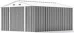 Patiowell 10 x 12 FT Metal Storage Shed for Outdoor with Floor Frame, Steel Yard Shed with Design of Lockable Doors, Utility and Tool Storage for Garden, Backyard, Patio, Outside use, Grey - Image 9