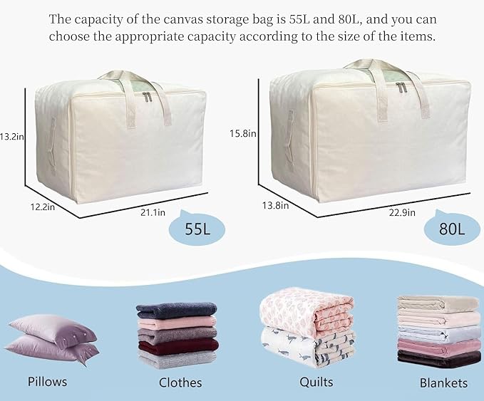 Soft Large Canvas Storage Bags - Image 2